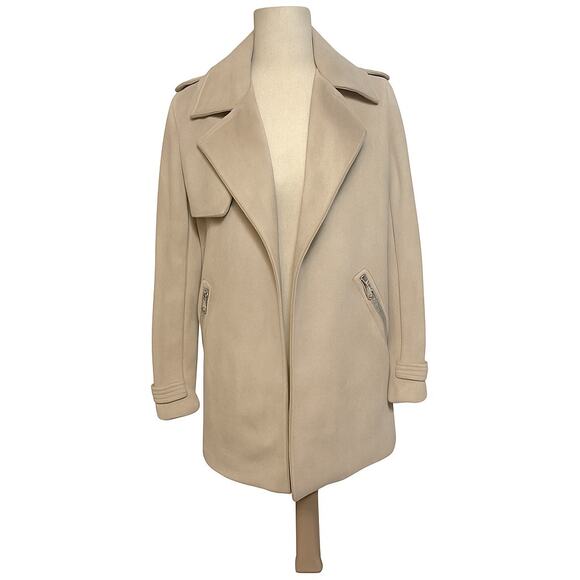 Magaschoni Size S/P Taupe Faux Suede Jacket Coat - Picture 1 of 4